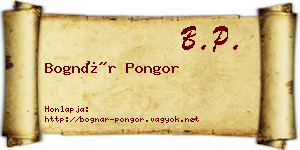 Bognár Pongor névjegykártya